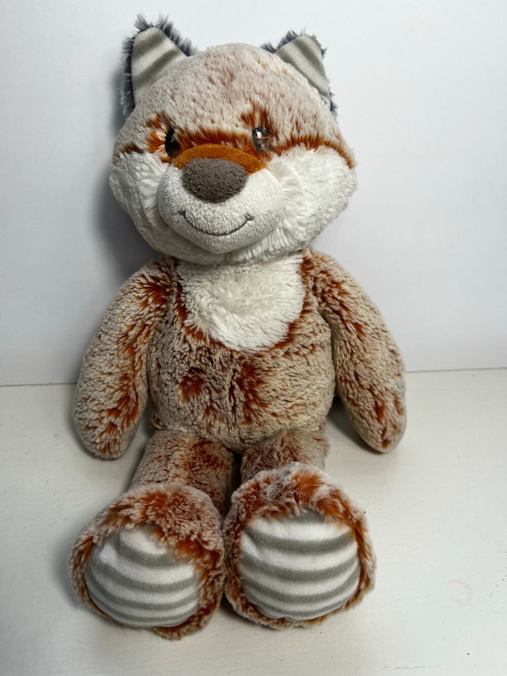 Aurora Ebba plush cuddles Felton Fox lovey baby toy stripes 14" super soft